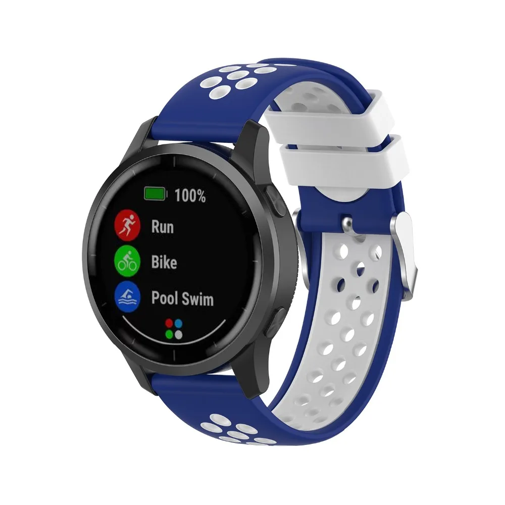 Garmin Vivoactive 4 4s 용 실리콘 스트랩, 삼성 갤럭시 시계 46mm 밴드 교체용 시계 밴드, 손목 스트랩