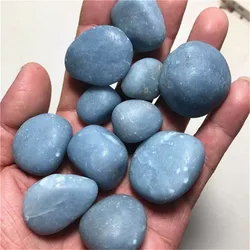 High Quality Gemstones Natural Polishing Blue Angelite Stone Healing Tumbled Stones For Home Decoration
