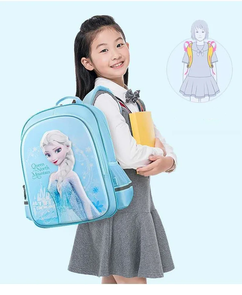 Disney-mochilas escolares de Frozen para niñas, morral escolar de Frozen, Elsa, Anna, grado 1-4, regalo para adolescentes