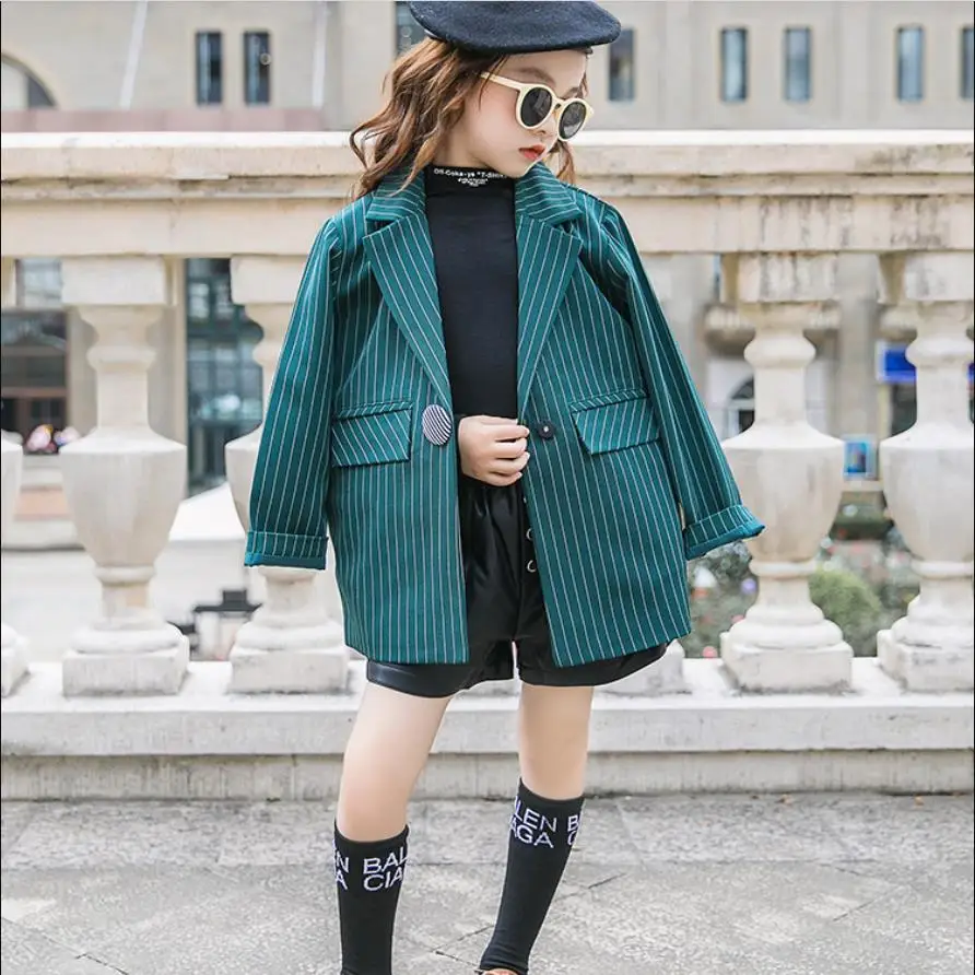 

Girls baby striped trench coats 2019 spring autumn new fashion brand good quality jackets tops teenage outerwear top 4-16Y WS993