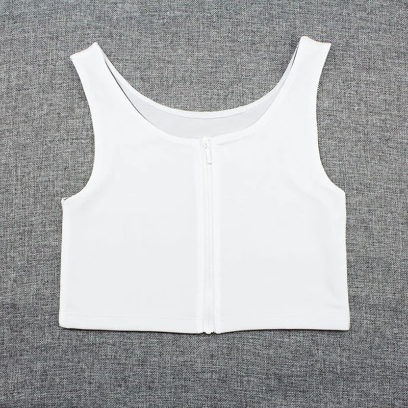 Corset Flat Breast Binder Les Zipper Short Corset bra Summer Comfortable Chest Binder Trans Vest S-3XL Crop Tops Bamboo Charcoal