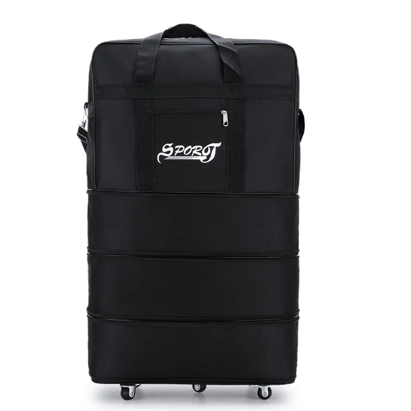 Sac de Voyage à Roulettes, Bagages Réglables de Grande Capacité, Sacs à Main Oxford Imperméables, Valise Unisexe Noire, XA244M, 27 Pouces, 32 Pouces