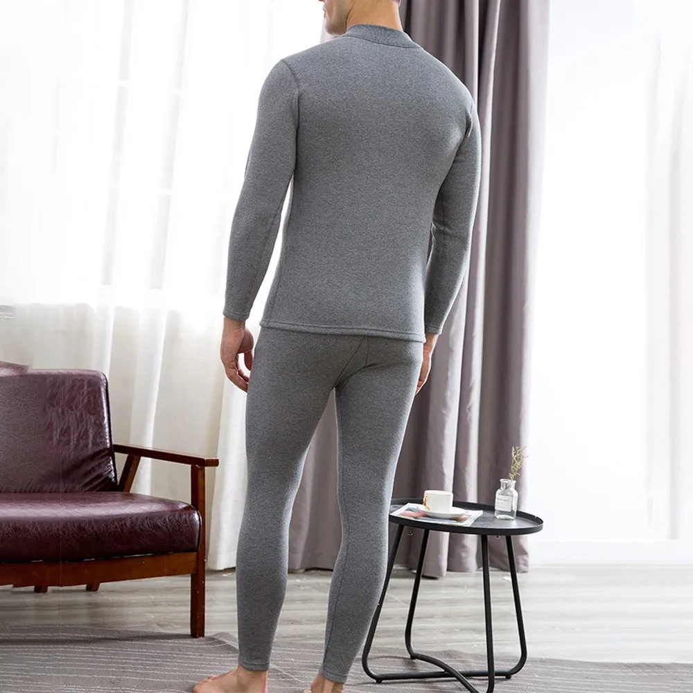 Sous-vêtements thermiques pour hommes, coton naturellement doux, doublure sourire, panneaux chauds, longs caleçons, vêtements thermiques, pyjamas