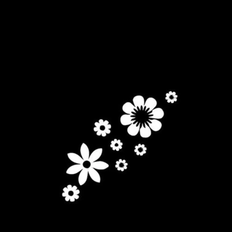 Cute Flower Car Sticker Decal Removable Waterproof Black White Vinyl Stickers AL517