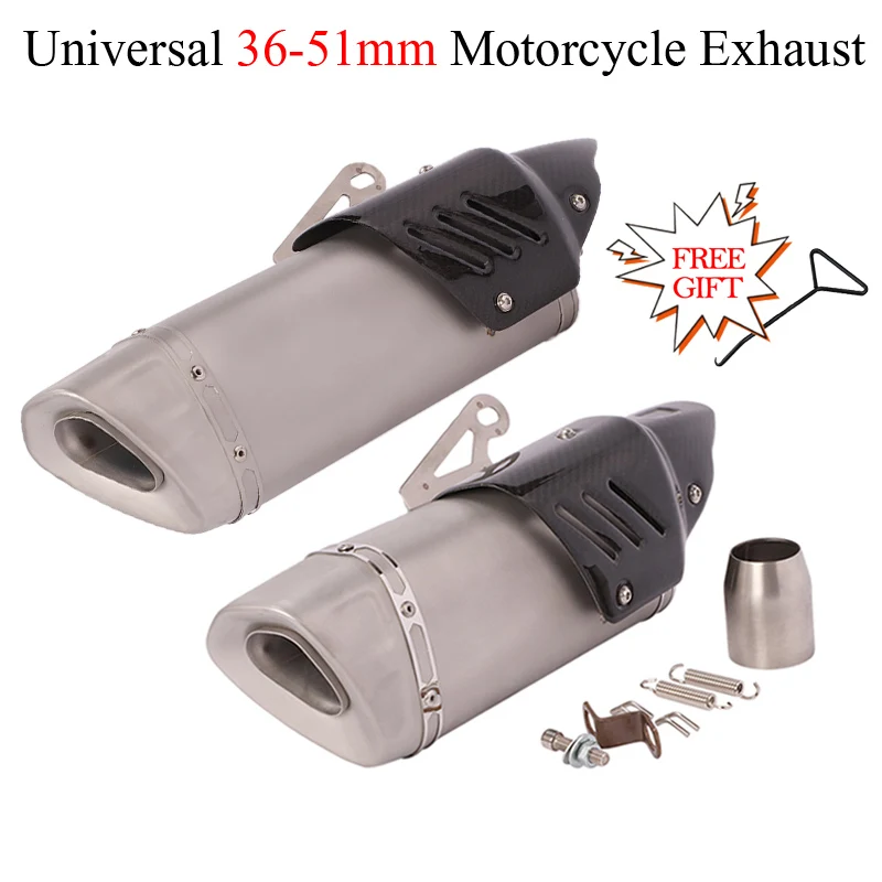 

Universal 51mm Motorcycle Exhaust Pipe Escape Modified Carbon Fiber Muffler Silencer 60mm For Ninja 250 Z800 CB400 CBR500 GSX250