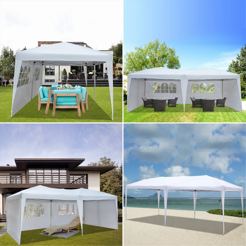 3 x 6m Two Windows Practical Waterproof Folding Tent White Wedding Tents for Events Party Tent