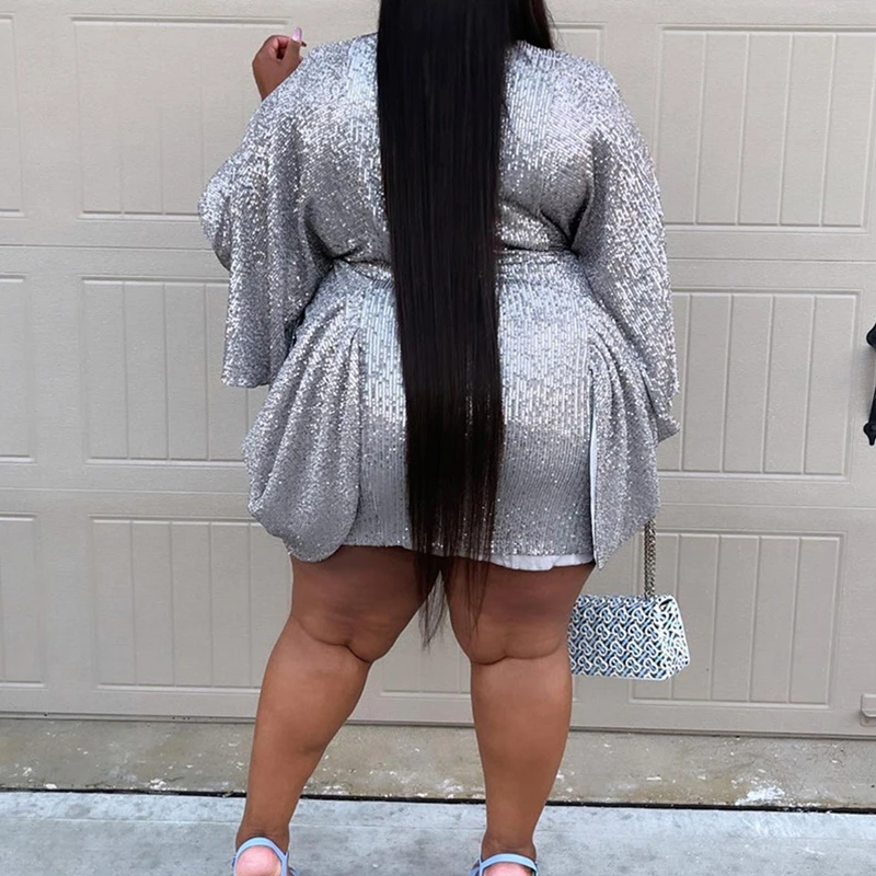 Dress Plus Size Party Birthday Dresses High Waist V Neck Batwing Sleeve Sexy Sequin Mini Silver Dress Wholesale Dropshipping - AliExpress Dress Plus Size Party Birthday Dresses High Waist V Neck Batwing Sleeve Sexy Sequin Mini Silver Dress Wholesale Dropshipping - AliExpress