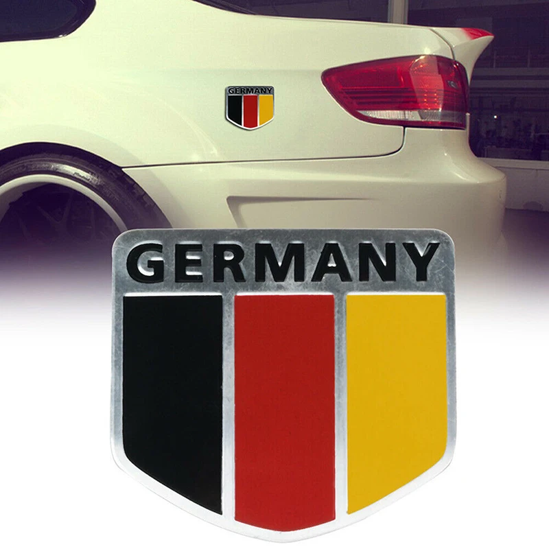 1PC Deutsch Car Sticker Germany German Flag Badge Emblem Metal 3D Decal Grille Bumper Window Body Decoration