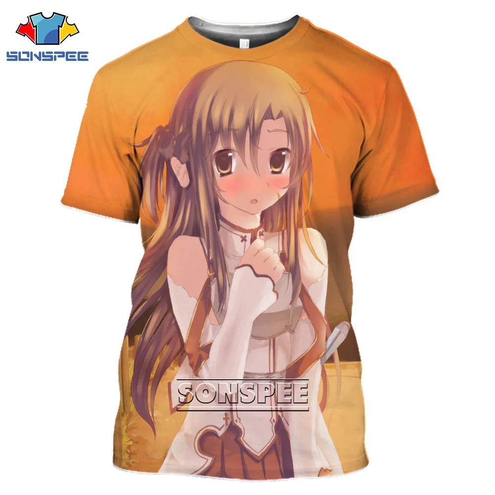 SONSPEE Sword Art Online Men Women3D printing T-shirt Fashion Harajuku Cool New Summer Casual Hiphop Fit Short Sleeve O-Neck Top