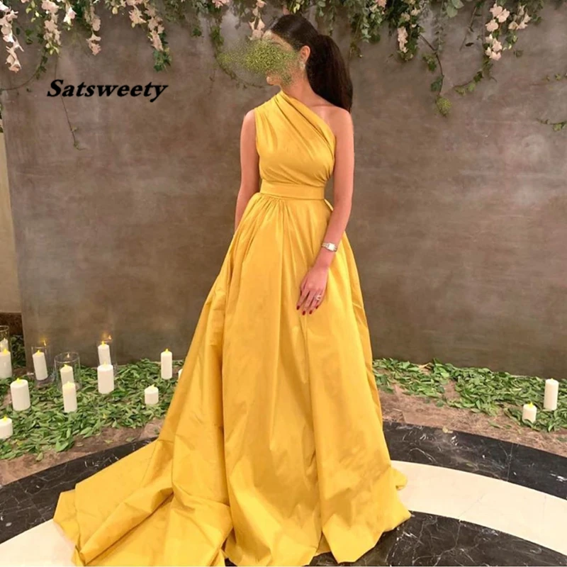 

New Arrival One shoulder Long evening dresses Robe de soiree Dubai Formal dress Party vestidos elegantes Evening dress