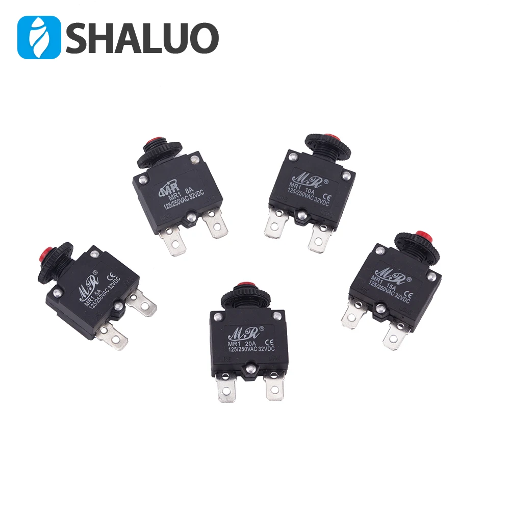 5Pcs 15A MR1 Electric Air Compressor Circuit Breaker Thermal Overload Protection Switch Over Current Protector Generator parts