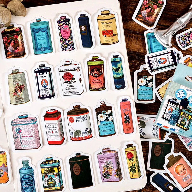 45 pcs/box Retro perfume bottle Decorative Stationery Planner Stickers Scrapbooking DIY Diary Album Stick Lable