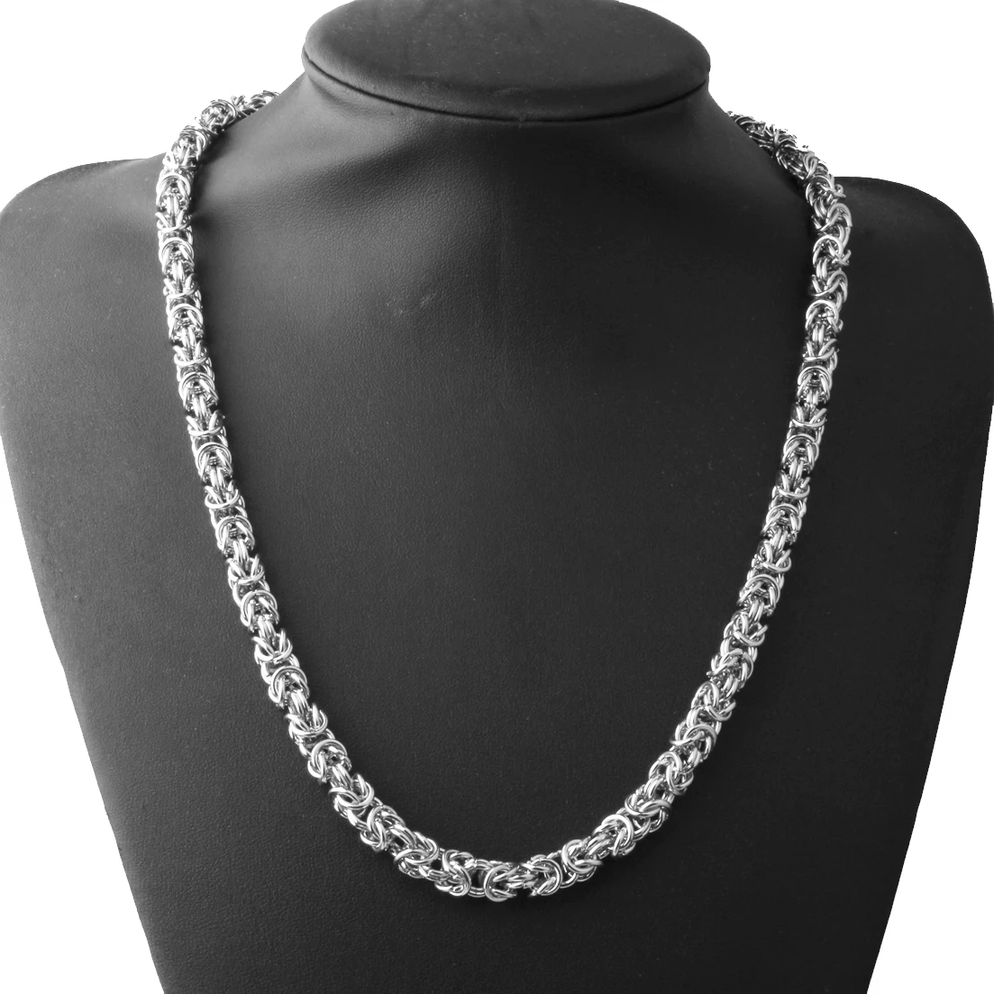 Fashion men jewelry trendy stainless steel byzantine chain necklace link chain 7\