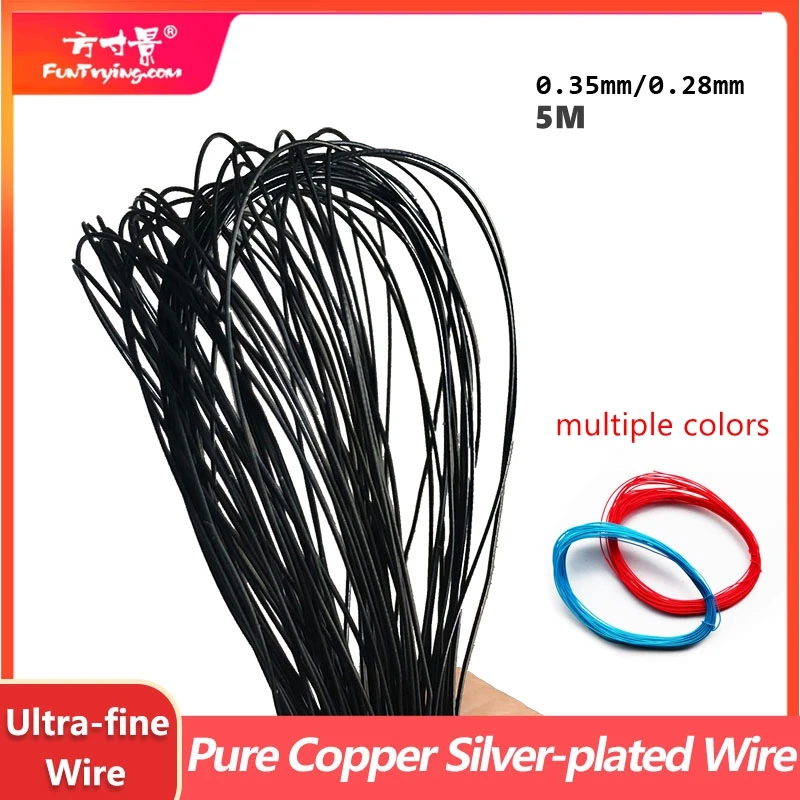 0.28/0.35ultra Fine Wire Pure Copper Silver Plated Ultra Fine Wire Model Lamp Extension Line Connecting Wire Flying Wire Jumper