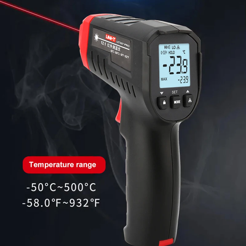 UNI-T UT306S UT306C Digital Infrared Thermometer Non-contact Laser Thermometer Gun Temperature Tester -50-500