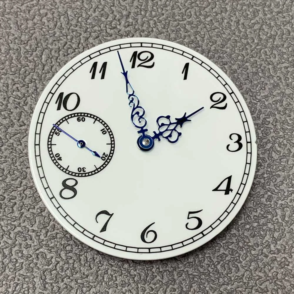 

37mm White Dial + Blue Hands Louis XV Pointer Needle Watch Accessories For ETA6497/ ST3600 Movement