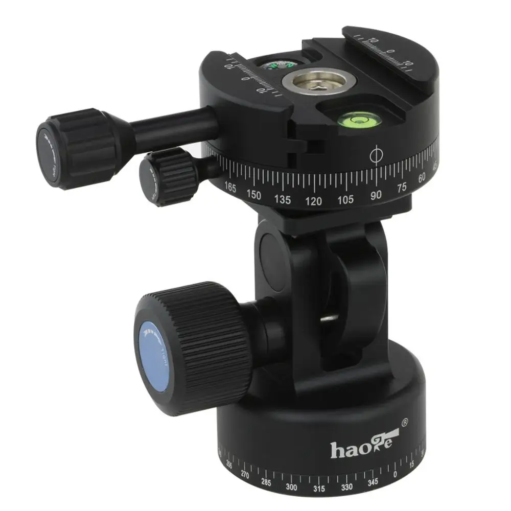 

Haoge Metal Tripod Monopod Panning Tilt Head with 64mm Panorama for Benro RRS Arca