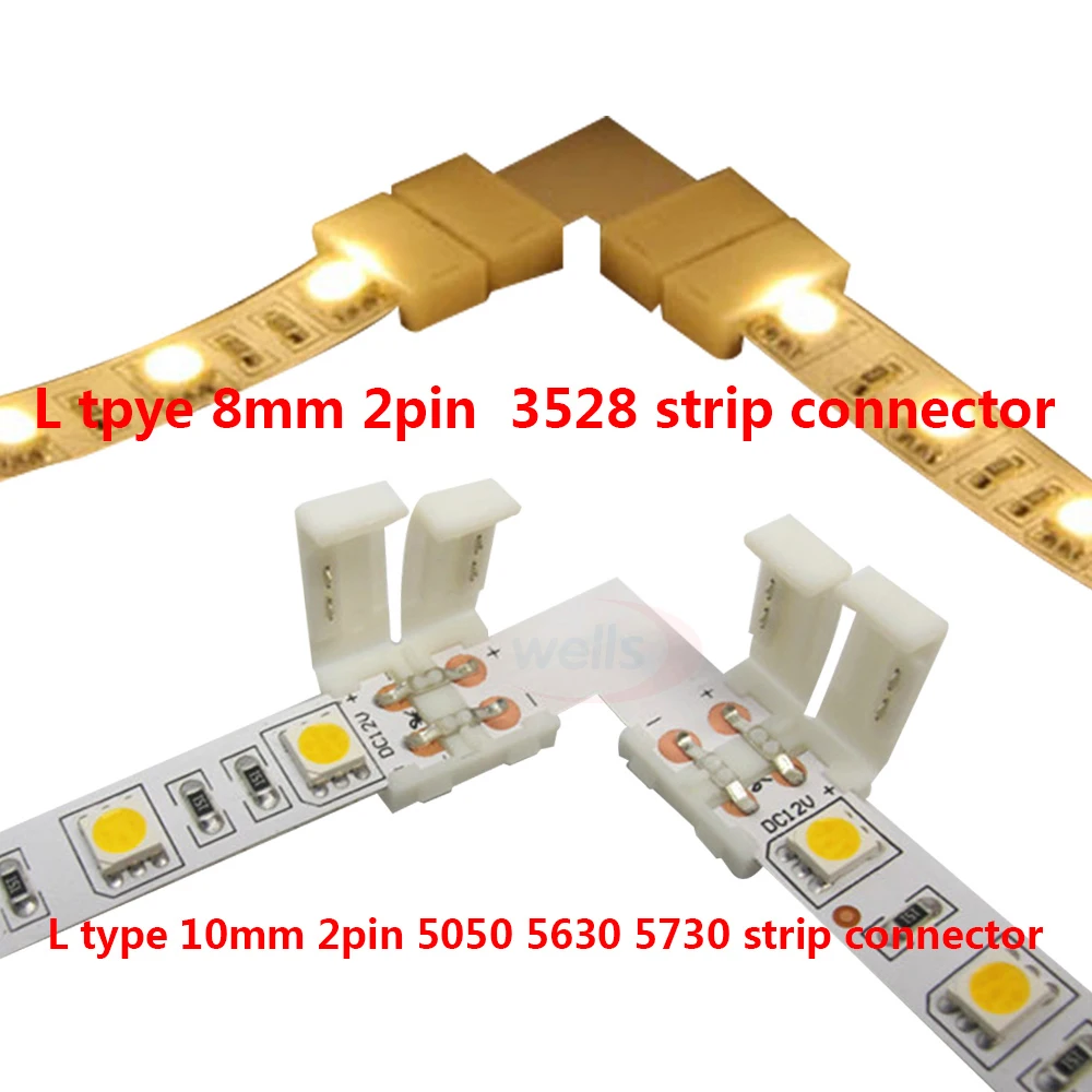 5set L Shape 2pin 3pin 4pin 5pin 6pin For connecting corner right angle LED strip 5mm/8mm/10mm/12mm PCB Lights Tape Connector