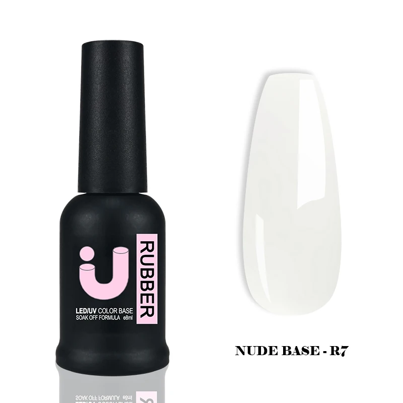 Vernis à ongles en Gel de Base en caoutchouc Nude 8ml, vernis uv naturel Semi-permanent, couche de Base pour manucure Gellac 7 couleurs