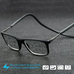 Hang on Neck Blue Light Blocking Reading Glasses,Comfortable Soft TR90 material