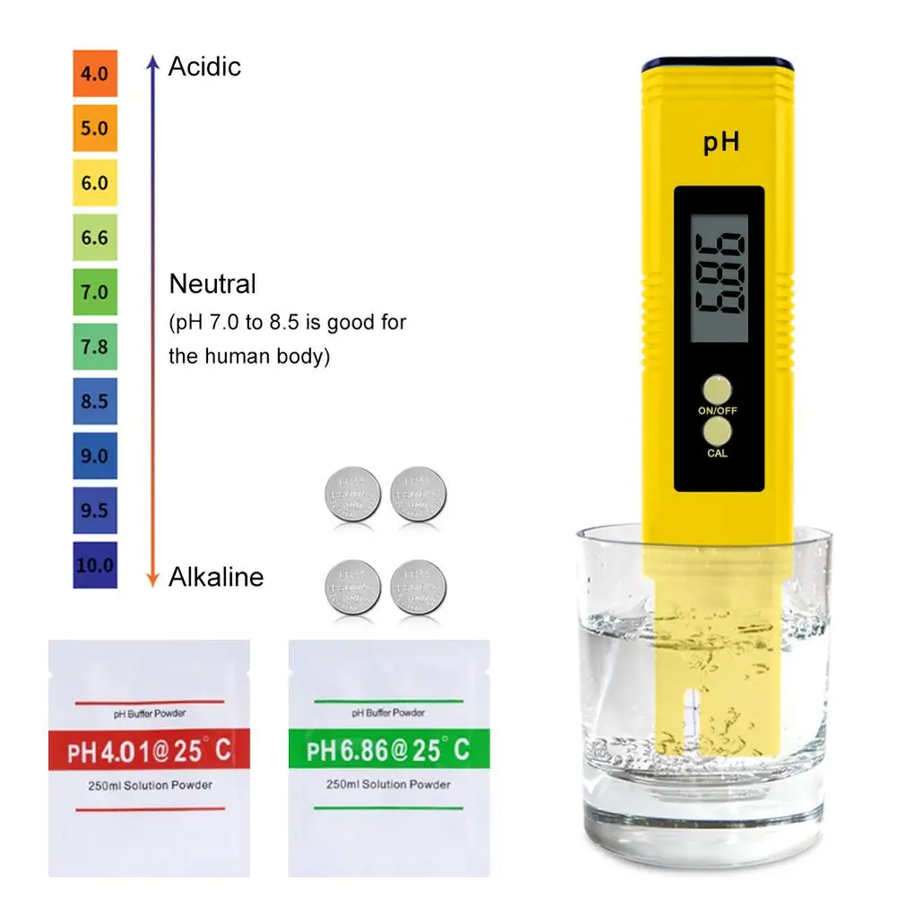 Yieryi PH/TDS/EC/Garam/S.G. Meter Digital Air Quality Monitor Tester untuk Kolam Renang, Air Minum, Akuarium