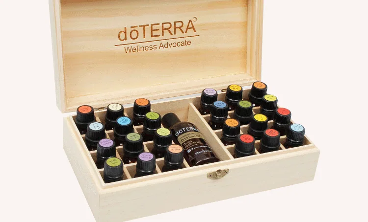 For doTERRA Essential Oil Storage Wooden Box 25 Compartment