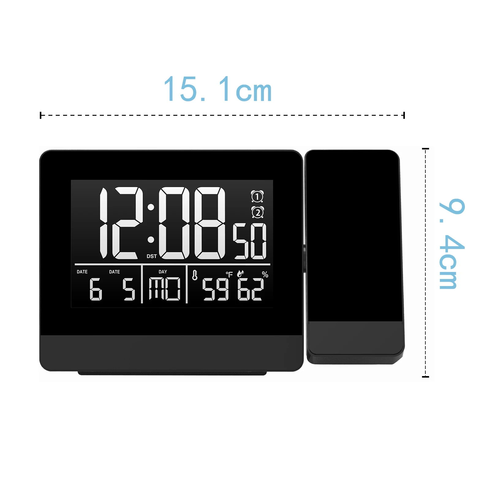 Geevon Projection Clock With Temperature And Humidity Table Watch USB Digital LED Date Snooze Function Projector Alarm Clocks