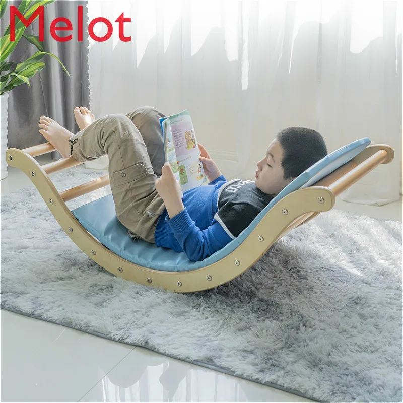 High-End Children\'s Wood Surf Balance Board Home Indoor Climbing Frame Slide Wooden Seesaw Small Training Couch