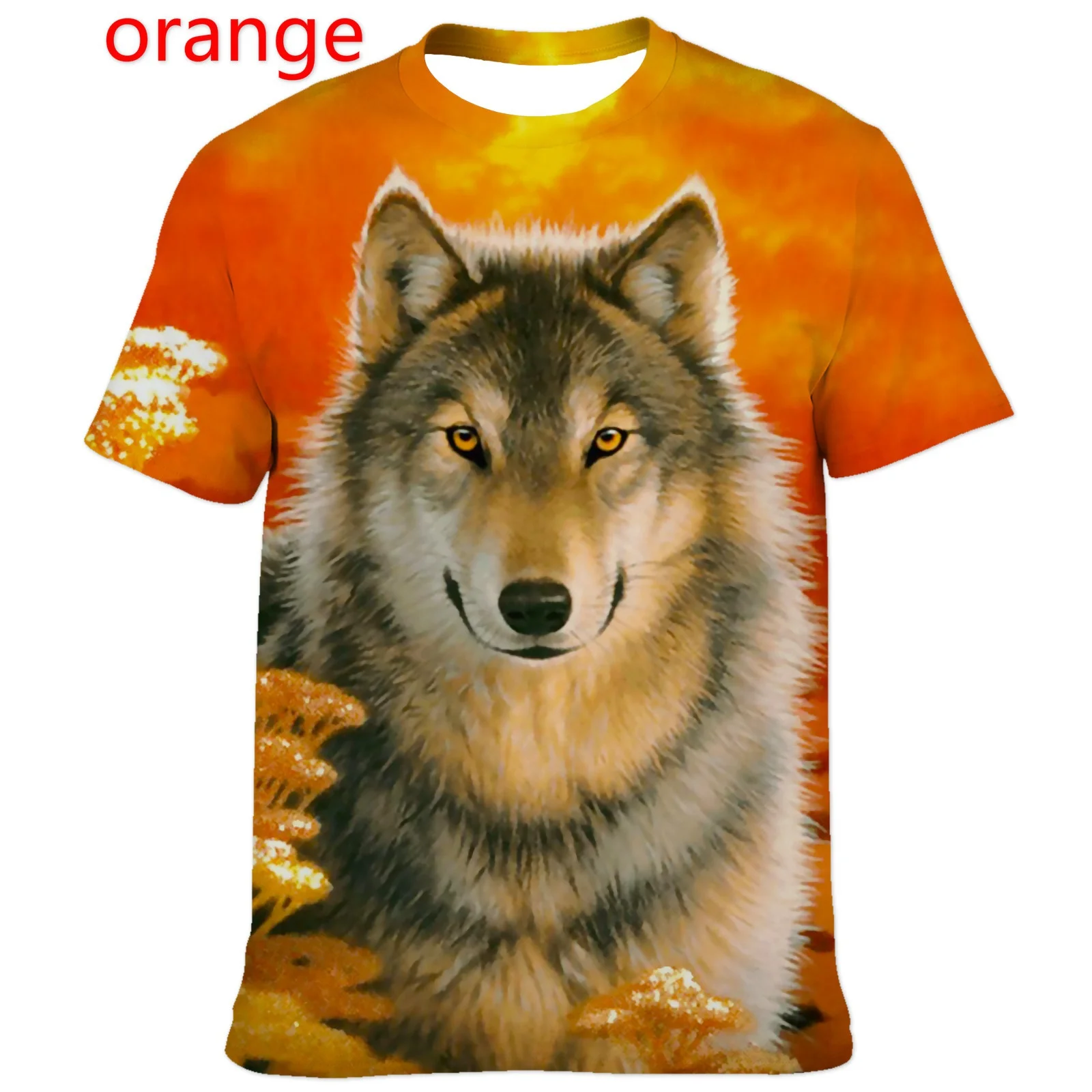 Fashion Short Sleeve 3D Wolf Printed T Shirts for Men/women Personality Cool Printing Tee Funny Animal T-shirt