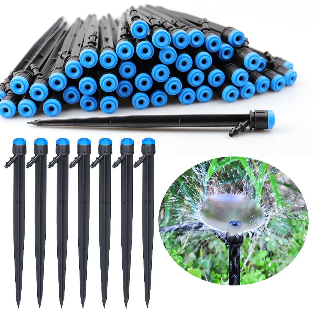 10Pcs Kits 18cm Drip Emitters Perfect for 4/7mm Tube Adjustable 360Degree Water Flow Drip Irrigation System for Watering System