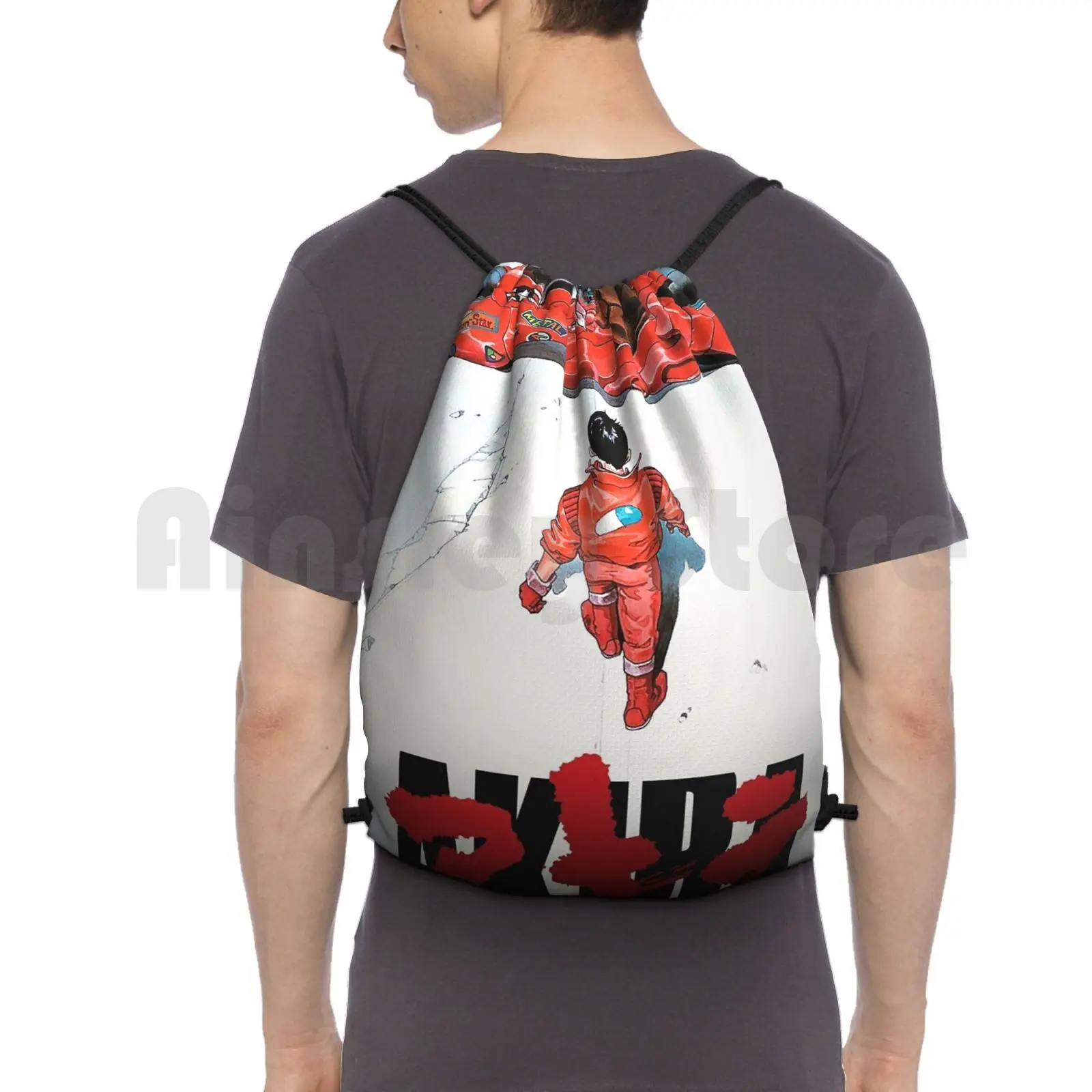 Akira Movie Poster Backpack Drawstring Bag Riding Climbing Gym Bag Movie Akira Movie Akira Katsuhiro Otomo Akira 1988 Anime