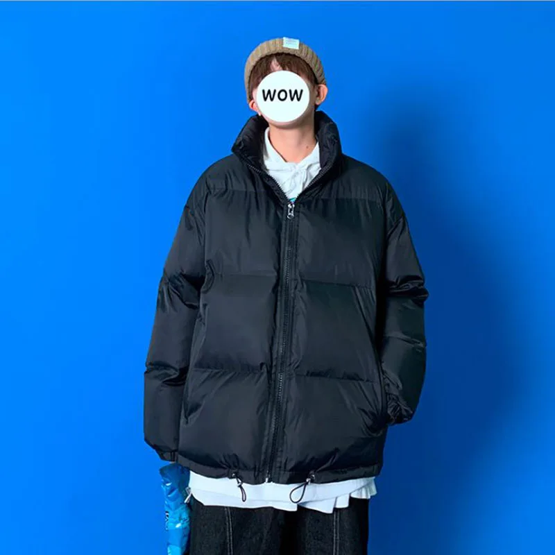 2021 mężczyźni kobiety Harajuku kolorowe warstwa bąbelkowa kurtka zimowa mężczyzna Streetwear Hip Hop Parka koreańskie ubrania zagęścić chleb kurtki