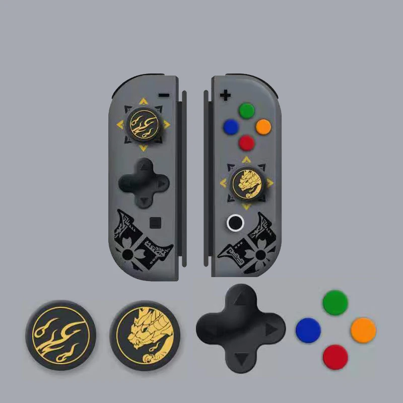 D-pad Move Key Cross ABXY X Button Sticker Joystick Thumb Stick Grip Cap Cover For Monster Hunter RISE Nintend Switch Joy-con