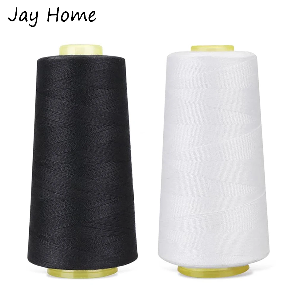 

3000 Yards Black White Polyester Thread Sewing Yarn Thread Spools 40/2 Embroidery Threads for Sewing Machine Sewing Accessories