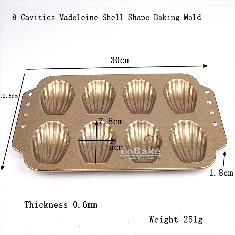 8 18 Cavities Madeleines Shell Shape Nonstick Carbon Steel Cake Mold Cheese Molds Bread Biscuit Cookie Madeleine Tray DIY Bakery