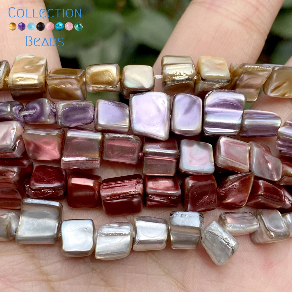 Natural Shell Beads 10mm Electroplating Colorful Mother Of Pearl Beads For Jewelry Making Handmade Diy Bracelet Accessories