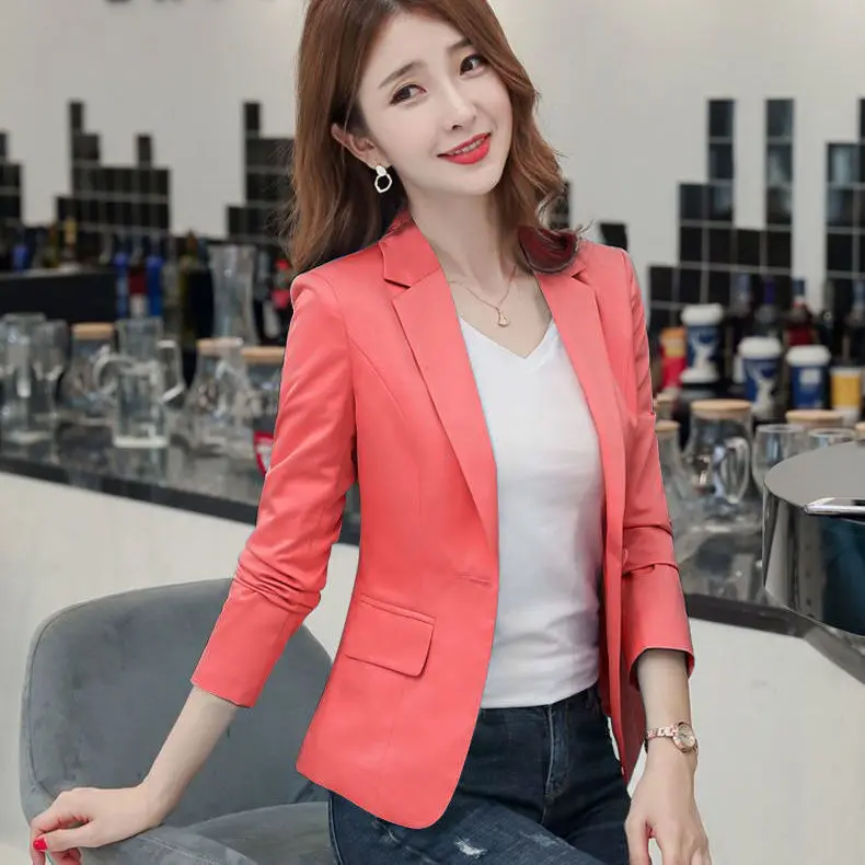 2020 new autumn Korean version of the women\'s self-cultivation of the skinny casual jacket red suit female Regular  Full