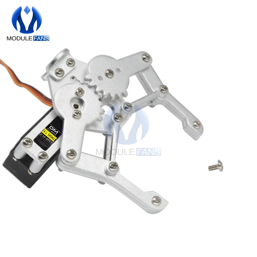 Silver/Black Manipulator ROT3U 6DOF Aluminium Robot Arm Mechanical Robotic Clamp Claw for Arduino