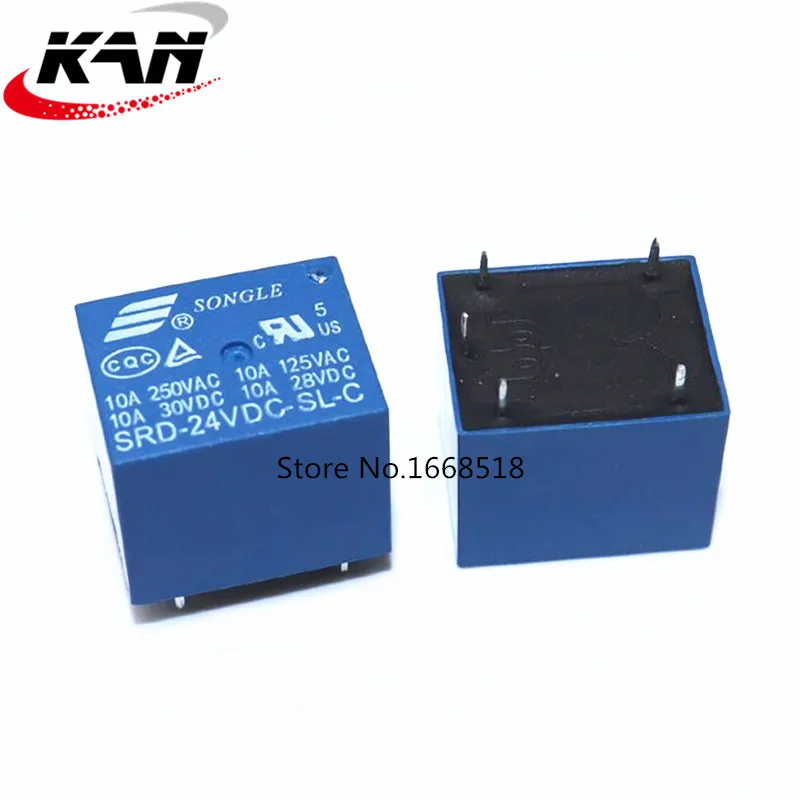 50PCS/lot Relays SRD-12VDC-SL-C SRD-24VDC-SL-C SRD-48VDC-SL-C 12V 24V 48V 10A 250VAC 5PIN T73