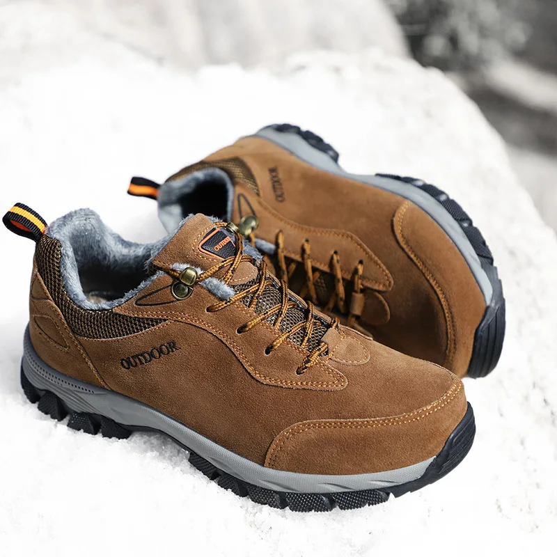 

Men Casual Shoes Winter Leather Ankle Boots Outdoor Waterproof Work Tooling Mens Hiking Boots Sneakers Warm Fashion Snow Bootss