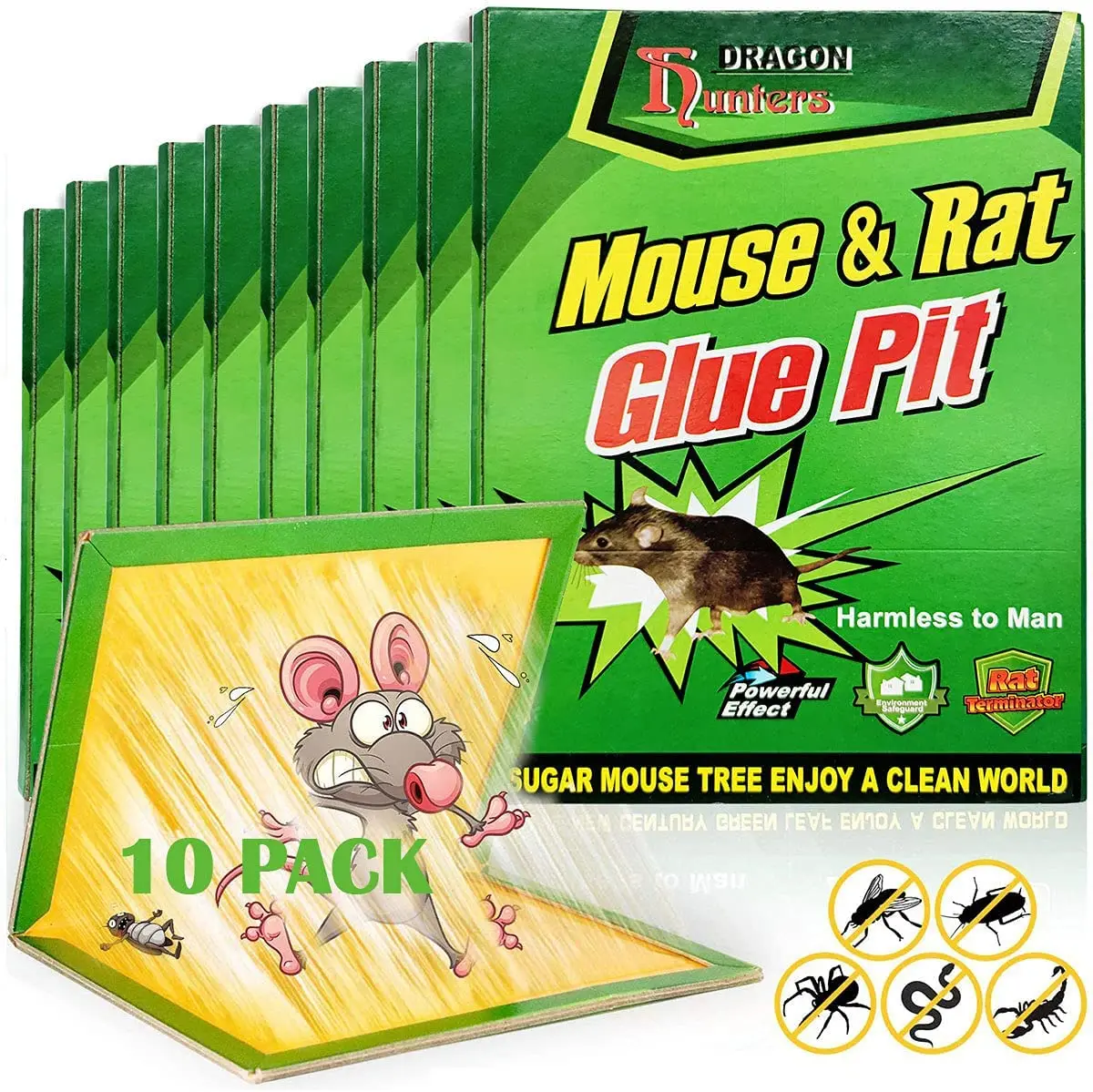 1/5/10pcs Mouse Board Sticky Mice Glue Trap High Effective Rodent Rat Bugs Catcher Pest Control Reject Non-toxic Eco-Friendly