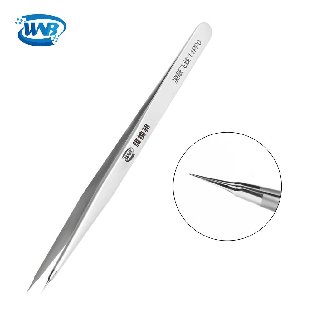 WNB 0.1mm Edge Precision Fingerprint Copper Flying Wire Tweezers 302 Stainless Steel Industrial Tweezers Repair Maintenance Tool