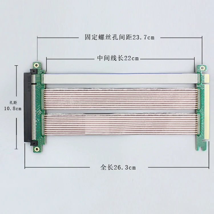 PCI Express 4.0 High Speed 16X Flexible Cable Extension Port Adapter Riser Card PC Graphics Card Connector Cable GEN 4.0 22cm