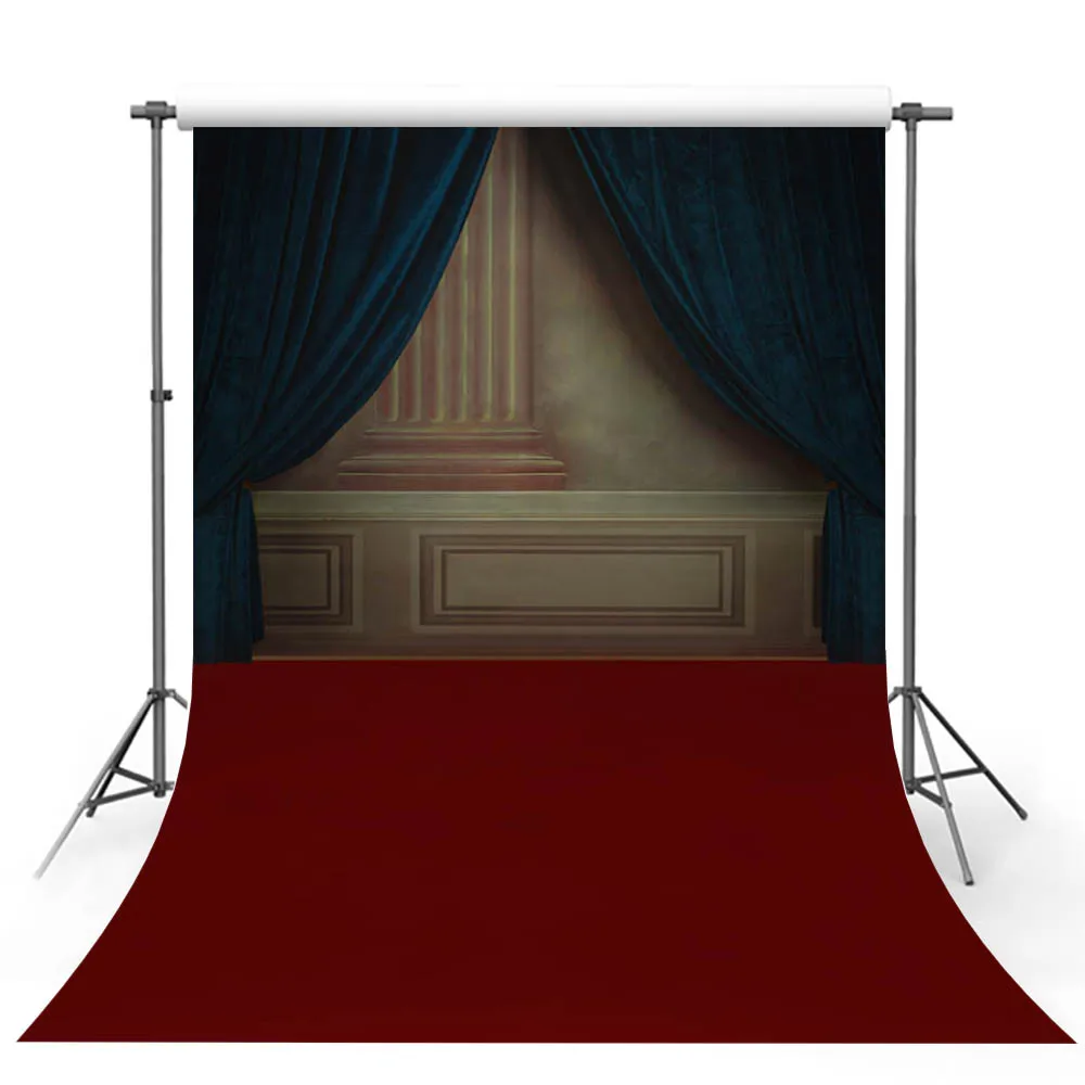 Mehofond – arrière-plan Vintage pour photographie, Texture murale, rideau bleu, tapis rouge, fête prénatale, Portrait de famille, zone de photo