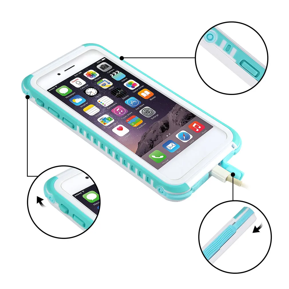 Aggiornamento a 5.5 pollici impermeabile Shell impermeabile antiurto antipolvere resistente alla neve robusto per IPhone 7 Plus portatile