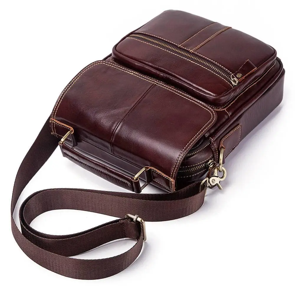 Genuine Leather Casual Shoulder Bag Men Crossbody Messenger Bags Top Quality Vintage Men\'s Handbag Bolsos Male For7.9\