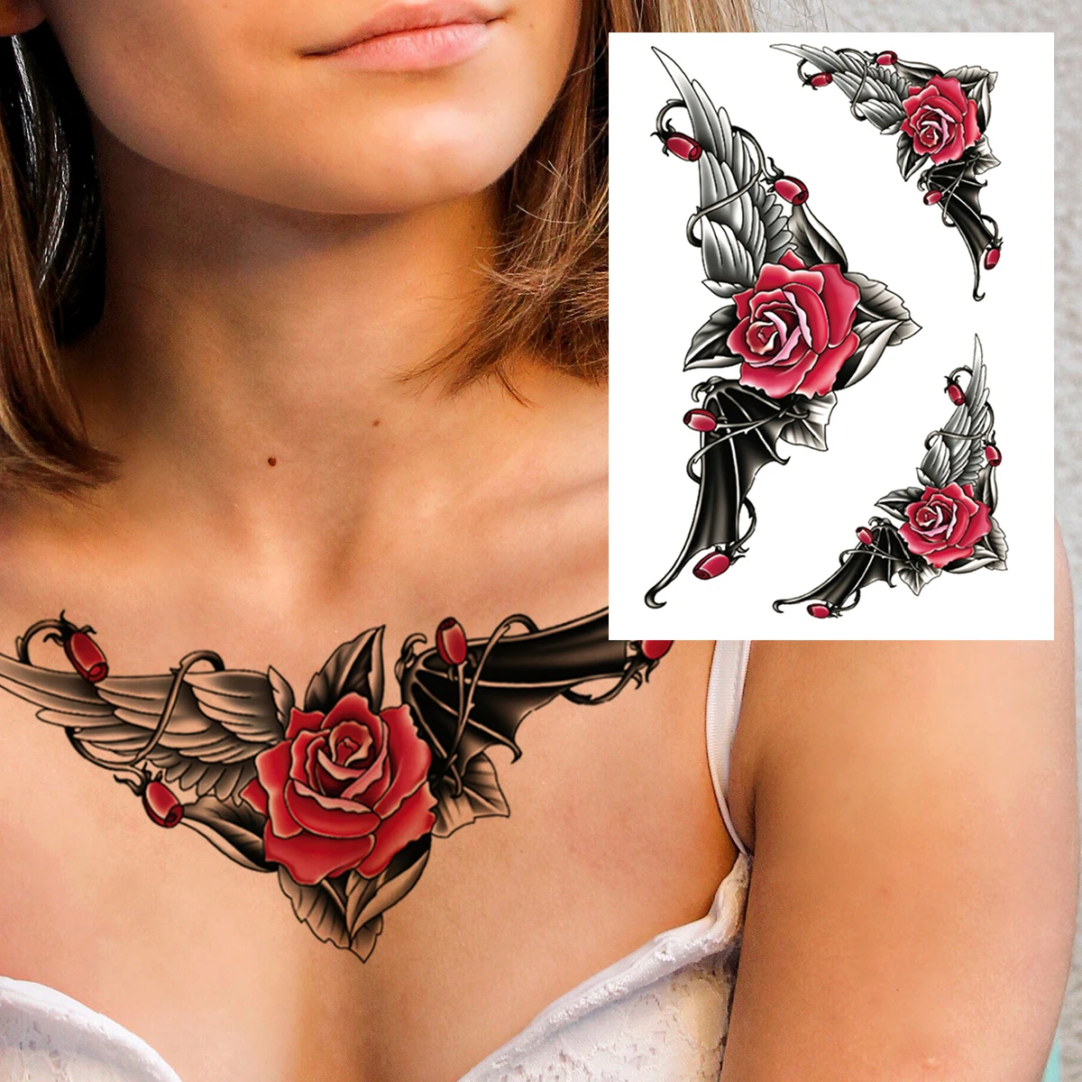 Tatuagem temporária de flor de raposa inteligente para meninas adulto azul lótus geometria tatoos adesivo falso transferência de água tatuagens braçadeira