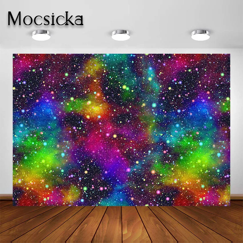 Mocsicka Glow Party Backdrop for 80s 90s Party Colorful Graffiti Splatter Neon Birthday Party Decorations Photoshoot Background