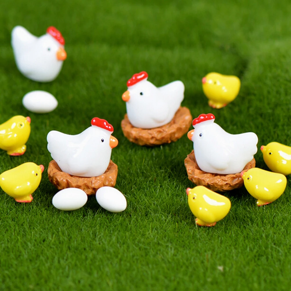 Chicken Egg House Snowman Nest Elephant Statue Miniatures Ornament For DIY Fairy Garden Dollhouse Plant Decoration