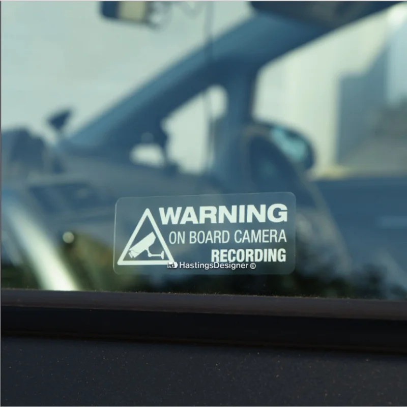 Car PVC Windows Sticker S025 WARNING ON BOARD CAMERA RECORDING Pay Attention To Safety Auto Accessories Decals